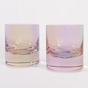 BRAND NEW, NEVER USED Estelle Colored Rocks Glass Set of 2